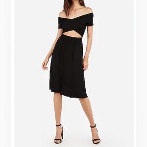 Express Black Off-Shoulder Reversible Dress